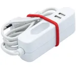 EXERTIS CONNECT toitepikenduskaabel 2 USB-pordiga, valge, 1,5 m 808521