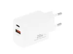MOVANO GaN 20W USB-C PD + USB-A laadija (valge)