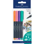 Faber-Castell Creative Marker 4-osaline komplekt, vesialuseline tint, l&otilde;hnatu, m&auml;&auml;rdumiskindel, erinevad v&auml;rvid 160704
