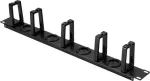 Renkforce RF-7116970 19 inch 1U p&ouml;&ouml;ratav kaablihalduspaneel 360&deg; kaablijuhtimiss&otilde;rmedega, must