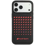 Audi Sport s&uuml;nteetilisest nahast MagSafe &uuml;mbris iPhone 18 Pro Max / 17 Pro Max jaoks, must