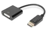 DIGITUS ASSMANN DisplayPort adapterkaabel, DP - DVI (24+5) M/F, 15 cm lukustusega, DP 1.2 &uuml;hilduv, CE must