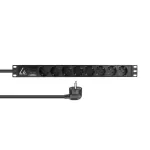 Lanview LVR-3MSCH-SPD-SCH8 toitejaotusseade (PDU) 8 vahelduvvoolu pistikupesa 1U Must