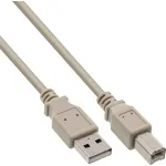 USB 2.0 kaabel A-t&uuml;&uuml;pi isane / B-t&uuml;&uuml;pi isane beež 5 m InLine 34555H
