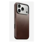 Mobiiltelefoni &uuml;mbris Nomad Traditional Leather &uuml;mbris iPhone 17 Pro jaoks, nahk, mikrokiud, sobib kuni 6,3 tolli (16 cm), pruun