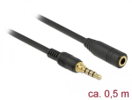 Audio kaabel DeLOCK 85627 0,5m 3,5mm Must