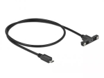 DeLOCK kaabel USB 2.0 Micro-B-pesa paneelikinnitusega USB 2.0 Micro-B isasele 0,5 m