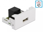 Delock Easy 45 moodul USB, kl&otilde;psatav, valge (RAL 9003)