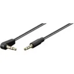 Wentronic Goobay 3,5 mm pesa &uuml;henduskaabel, must, 1,5 m - pistik 3,5 mm (3-kontaktiline, stereo) > pistik 3,5 mm (3-kontaktiline, stereo) 90&deg; (67784)