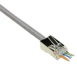ACT RJ45 (8P/8C) CAT6 easyconnect varjestatud modulaarne pistik &uuml;markaabli jaoks t&auml;is- v&otilde;i keerutatud juhtmetega
