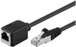 Goobay CAT 5e pikenduskaabel F/UTP, must, 2 m - vasest, RJ45-pistik (8P8C) RJ45-pesa (8P8C) (73388)