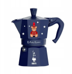 Moka pot BIALETTI Moka Express 3-tassiline 150 ml, Joyful Christmas Blue