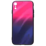 Evelatus Apple iPhone XR Water Ripple Gradient Color Anti-Explosion Tempered Glass Case Gradient Pink-Purple