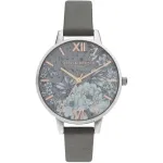 OLIVIA BURTON Naiste kell OB16TZ05 34 mm kvarts analoog roostevaba terasest korpus hall sihverplaat minkhall nahast rihm