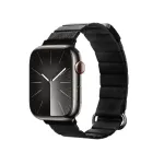 Crong Eclipse ehtne nahast magnetlukuga k&auml;erihm Apple Watch 44/45/46/49 mm (must)