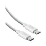 SBS USB-C kuni USB-C nailonpunutud kaabel 2 m 100 W valge