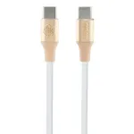 GUESS GUCCLALRGDD USB-C to USB-C kaabel 1,5m kiirlaadimiseks, hele kuldne, reljeefse logoga