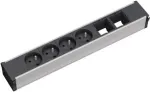 Bachmann CONI 4xUTE 2xABD toitejaotur, 4 universaalset pistikupesa, 2 USB-laadimisporti, must