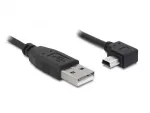 Delock USB 2.0 kaabel USB-A isane - Mini USB-B 5-pin isane nurga all, 1m, must 82681