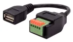 EXSYS EX-49128 USB-A emane 5-kontaktilise klemmliistu adapterkaabel koos surunupuga, USB 2.0, 15 cm
