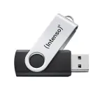 Intenso USB-m&auml;lupulk Office Line, 64 GB, USB-A, 3.2 Gen 1x1, must-h&otilde;bedane, 64 GB, USB-t&uuml;&uuml;p-A, 3.2 Gen 1 (3.1 Gen 1), p&ouml;&ouml;ratav r&otilde;ngas, Must, H&otilde;bedane