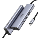 UGREEN 60515 7-&uuml;hes USB-C mitme pordiga adapter, 4K HDMI, gigabitine Ethernet, 100 W PD, hall