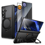 Supcase UB Aero MagSafe &uuml;mbris Samsung Galaxy Z Fold 8 Ultra jaoks karastatud klaasi ja privaatsusklaasiga, Aramid Black