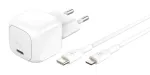 30W USB-C laadija Belkin WCA008KQ1MWH-B5 PD PPS, kompaktne toiteadapter telefonidele ja tahvelarvutitele