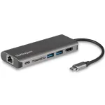 StarTech.com USB-C mitme pordiga adapter, kaasaskantav USB-C dokk 4K HDMI-ga, 2-pordiline USB 3.0 jaotur, SD/SDHC, GbE, 60 W PD l&auml;bip&auml;&auml;s &ndash; USB USB-C/Thunderbolt 3 &ndash; ASENDATUD TOOTEGA DKT30CHSDPD1