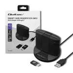 Kiipkaardilugeja Qoltec 50632, USB 2.0, must, 1 m kaabel