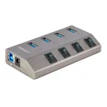 StarTech.com 4-pordiline isetoitega USB-C jaotur individuaalsete sisse-/v&auml;ljal&uuml;lititega, USB 3.0 5Gbps laiendusjaotur toiteplokiga, laua-/s&uuml;learvuti USB-C&ndash;USB-A jaotur, USB-t&uuml;&uuml;p C jaotur BC 1.2-ga