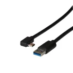 EFB-Elektronik USB 3.2 Gen1 5Gbit/s 3A kaabel, A-t&uuml;&uuml;pi pistik &ndash; C-t&uuml;&uuml;pi 90&deg; pistik, 3 m