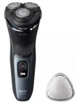 Elektriline rootorpardel Philips 3000 Series S3144/00 &mdash; 3 peaga, m&auml;rg ja kuiv, Li‑Ion aku, juhtmevaba, sisseehitatud trimmer, must/sinine