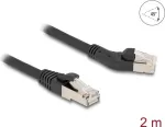 V&otilde;rgukaabel DeLOCK RJ45 Cat.6A 45&deg; vasakpoolne nurgeline sirgele 2 m must