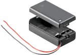 Wentronic Goobay 1x 9V plokipatarei hoidik, must - lahtised juhtmeotsad, vett t&otilde;rjuv (48171)