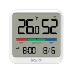 Sise&otilde;hu temperatuuri ja niiskuse andur SAVIO CT-01/W, LCD-ekraan, -10&ndash;55 &deg;C, 10&ndash;99 % RH, aku CR2032