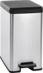 CURVER Slim Bin 25L Waste Bin Metallized Silver/Grey