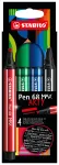 STABILO Pen 68 MAX 4-Pack ARTY viltpliiatsid peiteli otsikuga