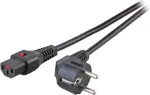 EFB Elektronik toitejuhe CEE7/7 nurk 90&deg; - C13 180&deg; IEC Lock must 5,0 m