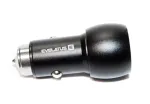 Evelatus EC7DC01 Autolaadija 3.1A 2 USB-porti roostevabast terasest p&auml;&auml;stevahendiga Must
