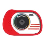 KIDYWOLF Foto- ja videokaamera Punane - 8MP laste digikaamera 2,0 inch LCD, Full HD 1080p, 4x suum, p&otilde;rutuskindel silikoonkest, MicroSD pesa, sisseehitatud m&auml;ngud, laetav aku, USB-kaabel ja kaelarihm