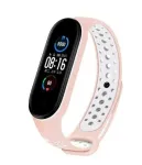 iLike Silicone Wristband Strap for Xiaomi Mi Band 5 Dots Pink White