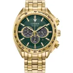 CITIZEN Eco-Drive Chronograph Watch CA4542-59X 43mm Stainless Steel Green Dial