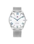 TOMMY HILFIGER meeste k&auml;ekell 1710512 43mm sinise numbrilaud ja pruuni nahkrihmaga