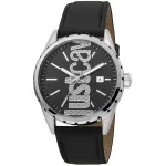 JUST CAVALLI MAN JC1G082L0085 kvarts-analoogkell 42 mm sinine sihverplaat sinine nahkrihm