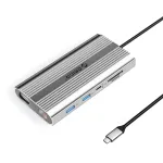 ORICO XDR 12-in-1 USB-C dokkimisjaam 4K HDMI, VGA, Gigabit Ethernet, 100W PD, SD/microSD kaardilugejaga - h&otilde;bedane
