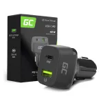 Autolaadur mobiilseadmetele Green Cell CAD33, 42 W, USB-C PD + USB-A QC3.0, 12/24 V sisend, 5&ndash;12 V v&auml;ljund