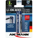 Ansmann 1307-0003 laetav majapidamisaku 18650 Li-Ion 3400 mAh 3,6 V, Micro-USB laadimispesa