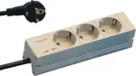 SCHROFF STDL Schuko toiteplokk, 3 pistikupesa, 184 mm, alumiinium, h&otilde;bedane/must 60110200