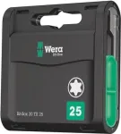 Wera 20-osaline Bit-Check komplekt, TORX TX 25, 25 mm pikkus, 1/4 tolli kuuskantajam, koos Rapidaptor kiirvabastusega otsakuhoidjaga 05057773001
